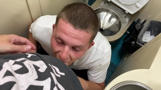 Gave his brother a blowjob in the toilet of the train