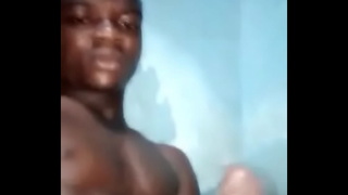 Nigerian boy masturbates and releases thick cum